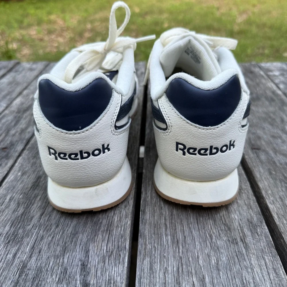 Reebok Classic Harman Run Mens 11 Retro Sneakers White Navy Gum Sole‎ G58944